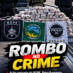 Ação conjunta do BOPE, Patrulhamento Ambiental e FICCO resulta em apreensão de cerca de 100 kg de skank em embarcação no rio Acre