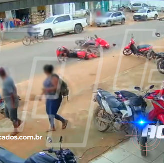 Conversão proibida em avenida movimentada provoca colisão entre motociclistas em Brasiléia