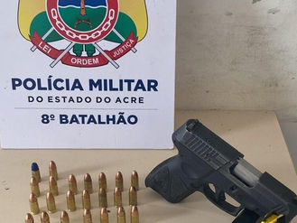 Guarnição do 8º Batalhão da PMAC apreende arma de fogo e munições em Sena Madureira