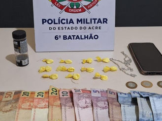 Polícia Militar do 6º Batalhão em Cruzeiro do Sul realiza prisão por tráfico de drogas