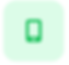 Green phone icon on a light green square background. The icon is centered, and the design is simple and minimalistic.