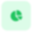Green pie chart icon on a light green square background, with a modern, minimalistic design.