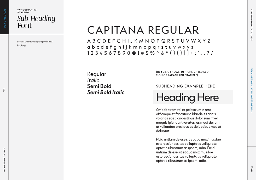 Subheading Font