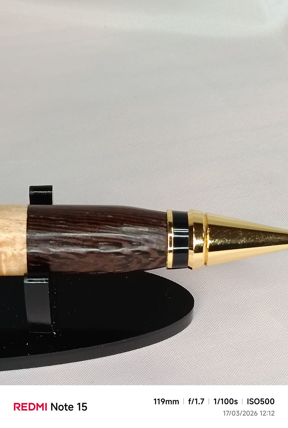 Miniatura: Penna a sfera fatta a mano con triplo legno