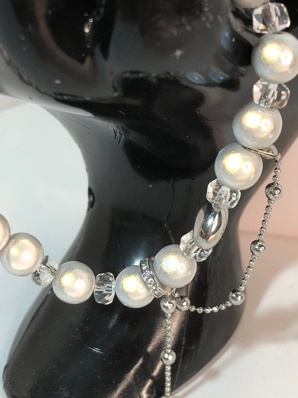 Miniatura: Braccialetto con perle fatte a mano e si illuminano, con accessori vari