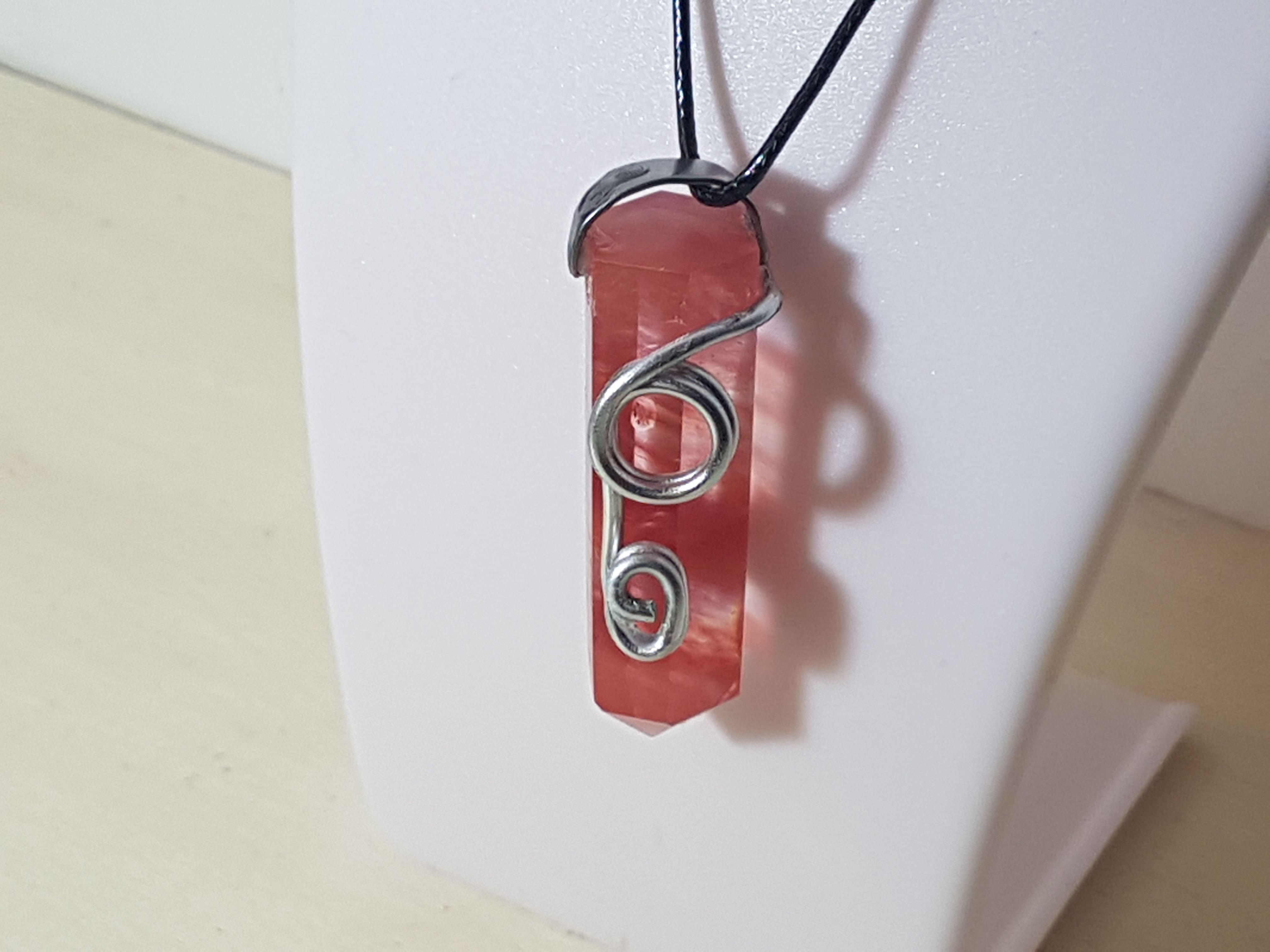 Collana con pendente pietra esotica indiana, di ottima fattura manuale