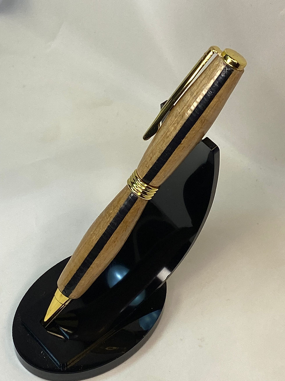 Miniatura: Penna a sfera in metallo e Legno di quercia e plexiglass nero EA