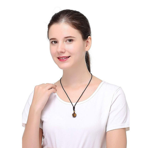 Miniatura: Collana alta qualità naturale, pura pietra ossidiana ORO mm.16