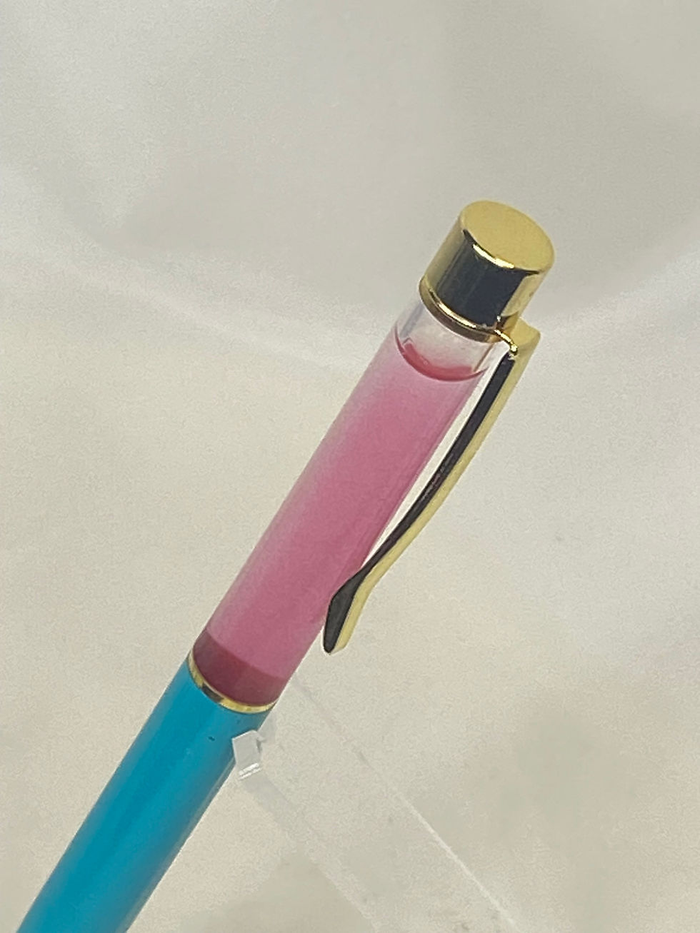 Miniatura: Penna a sfera a MANO in metallo e plastica con cannula per liquidi
