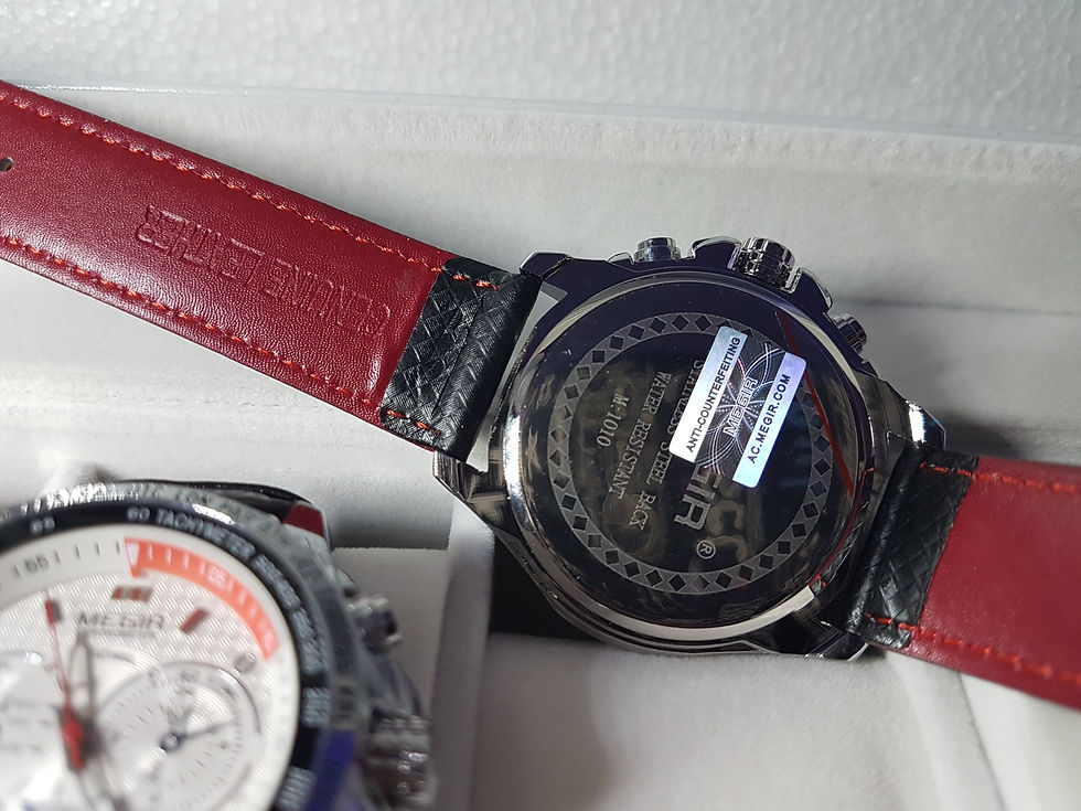 Miniatura: Orologio nero con quadrante bianco MEGIR