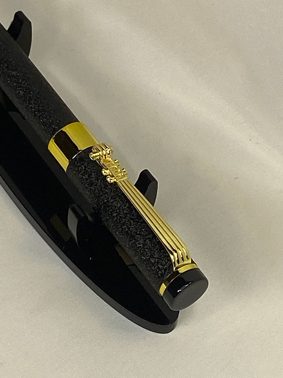 Miniatura: Penna stilografica in metallo e metallizzato nero con 4 puntali oroE