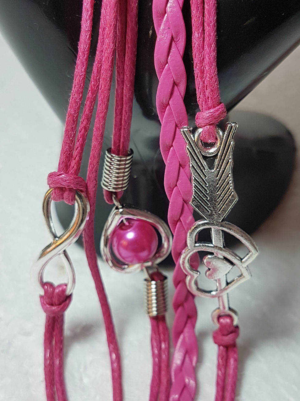 Miniatura: Bracciale rosa in corda