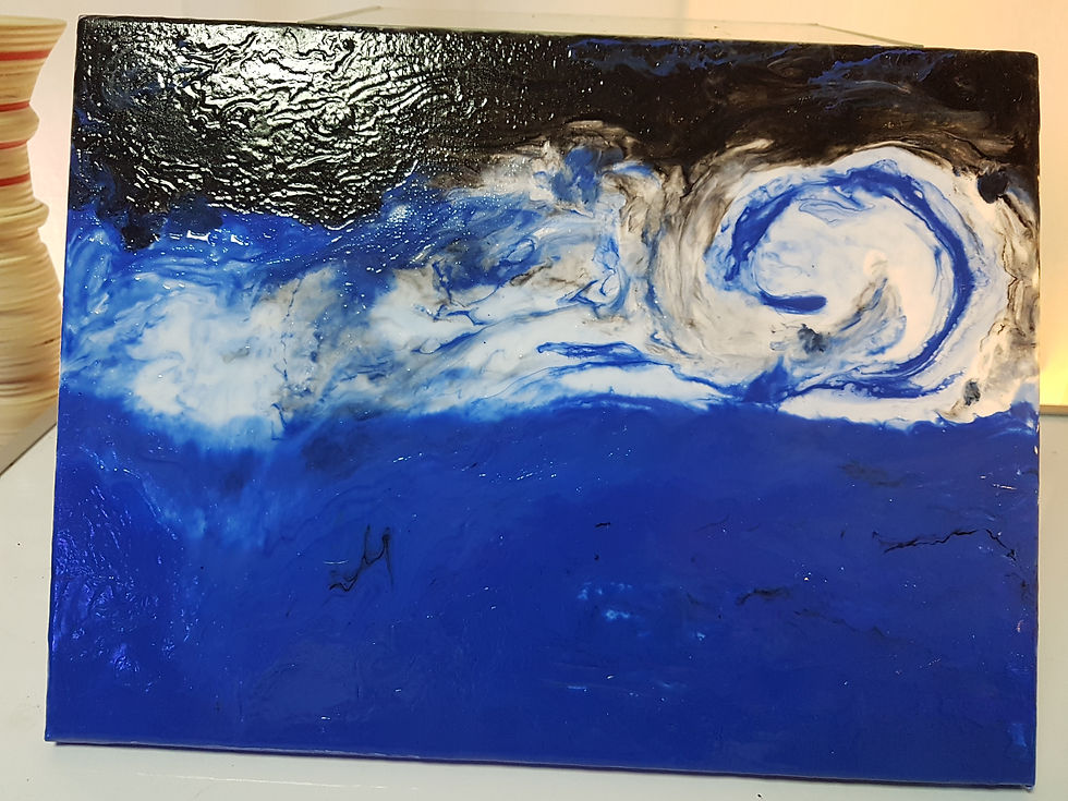 Miniatura: Quadro a pennello "La vita in tempesta" cm.20x30