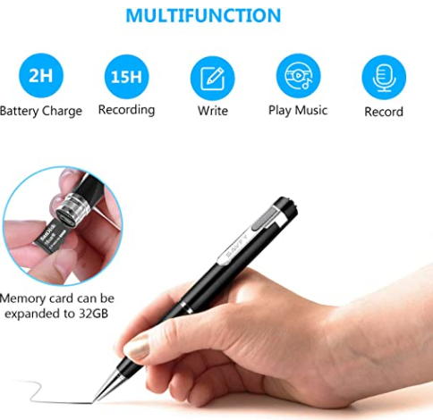 Miniatura: SAVFY - Registratore vocale a forma di penna 16 GB, portatile, alta qualità