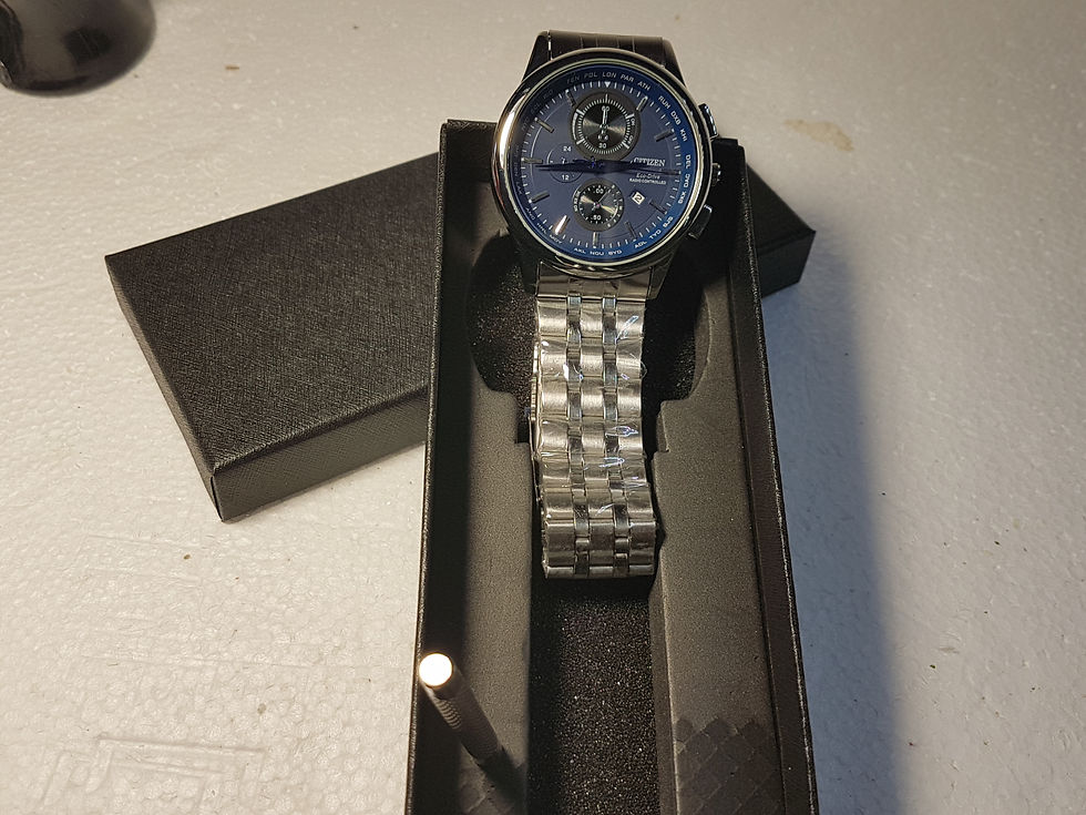 Miniatura: Orologio CITIZEN Usato in ottime condizioni Eco Drive blu cinta maglia metallica