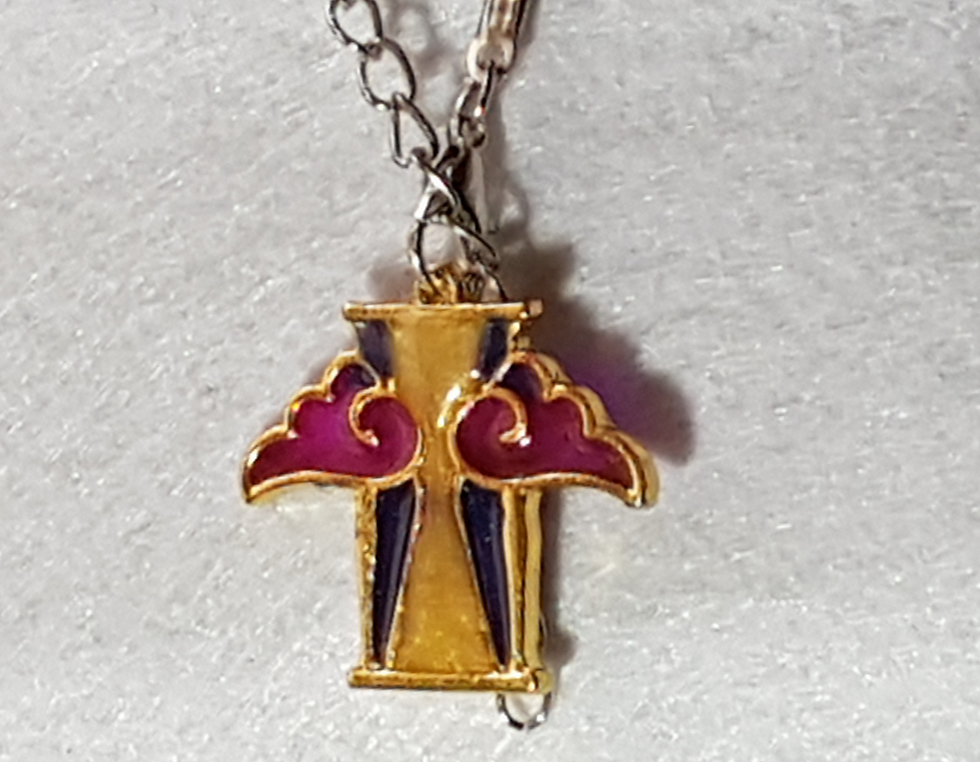 Miniatura: Collana con pendente dipinto a mano, ottima finitura