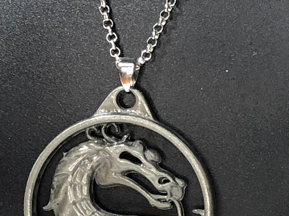 Miniatura: Collana di Drago in acciaio argentato