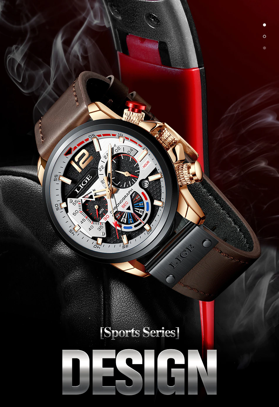 Miniatura: Orologio LIGE ORIGINALE molto cool, eleganza e precisione giapponese