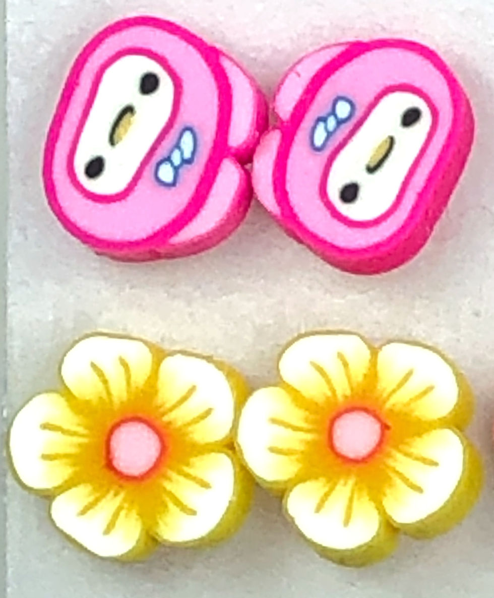 2 Coppie Orecchini in acciaio inox, per lobo.