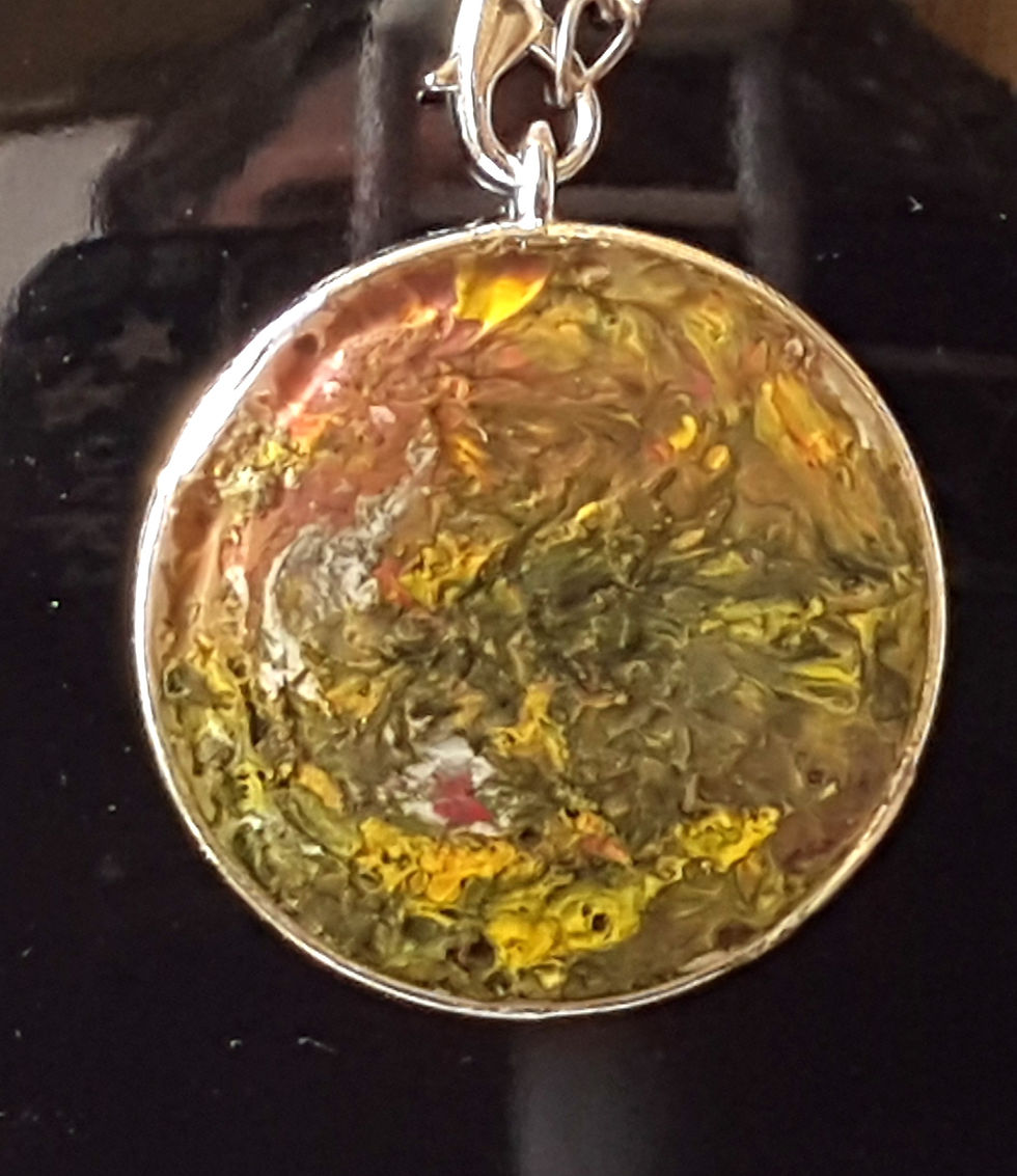 Miniatura: Collana con pendente DIPINTO A MANO
