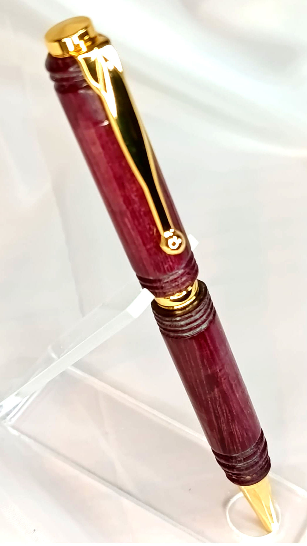 Penna a sfera fatta a mano con legno mogano E.A.