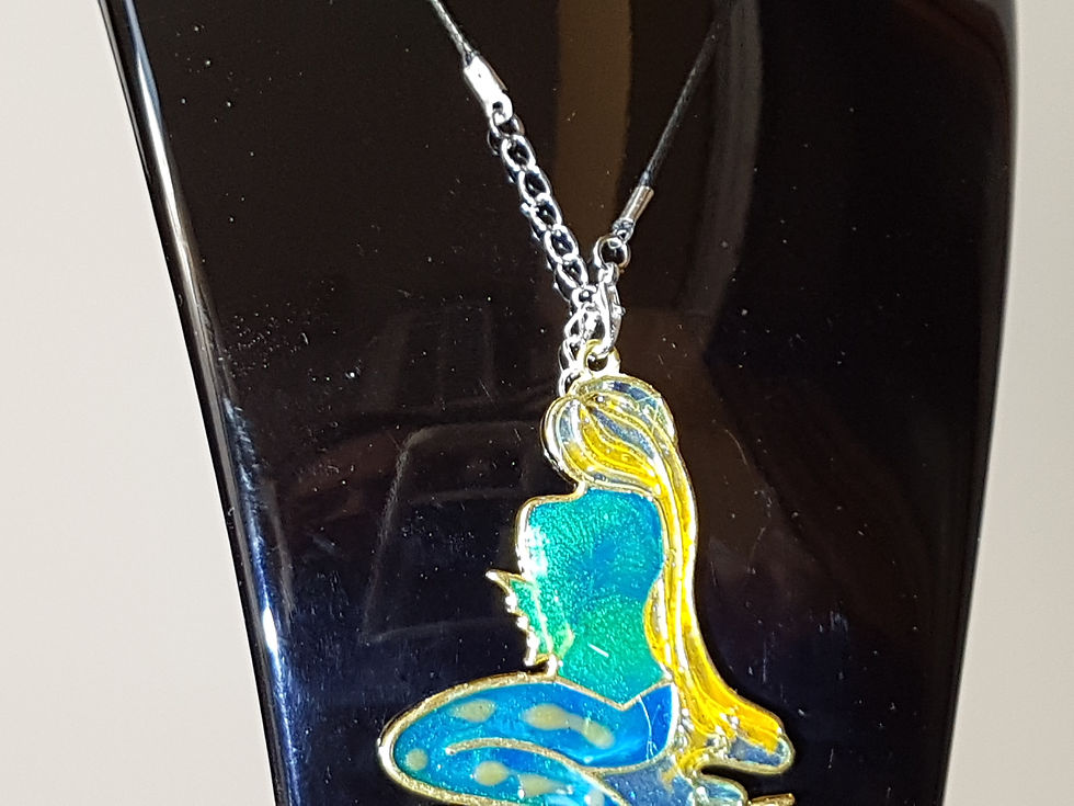 Miniatura: Collana con pendente SIRENA dipinta a mano, ottima finitura