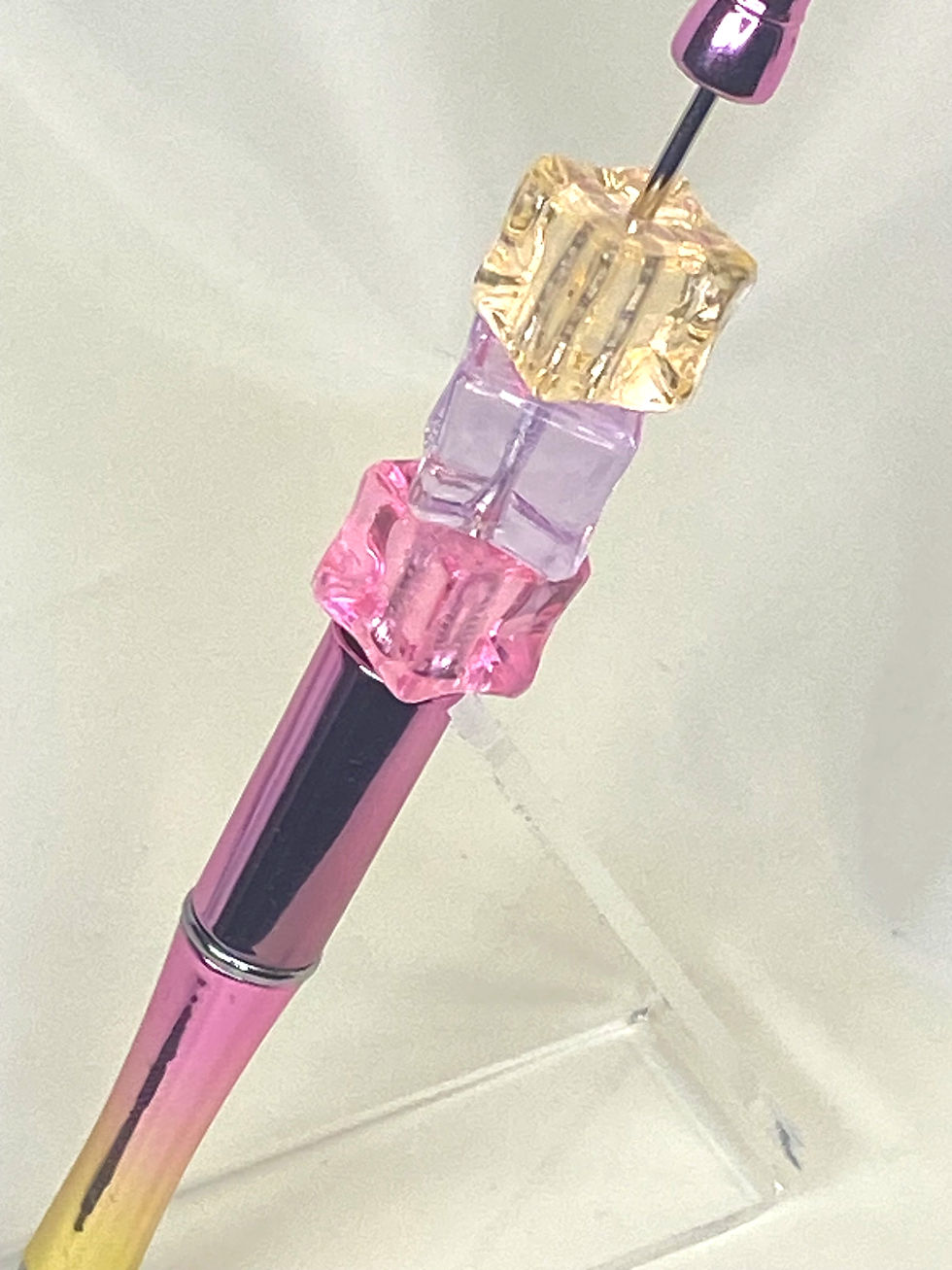 Miniatura: Penna a sfera a MANO in metallo e plastica con inserti colorati rotanti