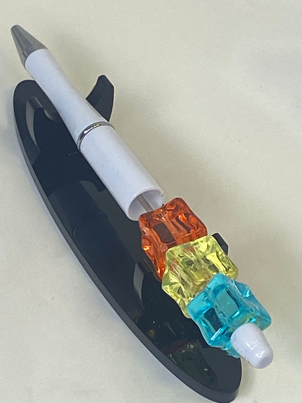 Miniatura: Penna a sfera a MANO in metallo e plastica con inserti colorati rotanti EA