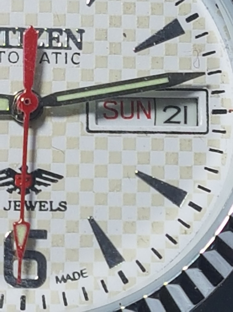 Miniatura: Orologio automatico CITIZEN usato in ottime con21 rubini con cinta in pelle nera