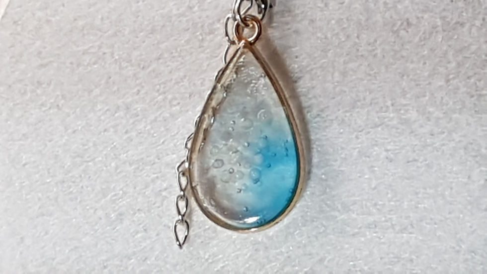 Miniatura: Collana con pendente DIPINTO A MANO resina e sfere di cristallo, Ottima finitura