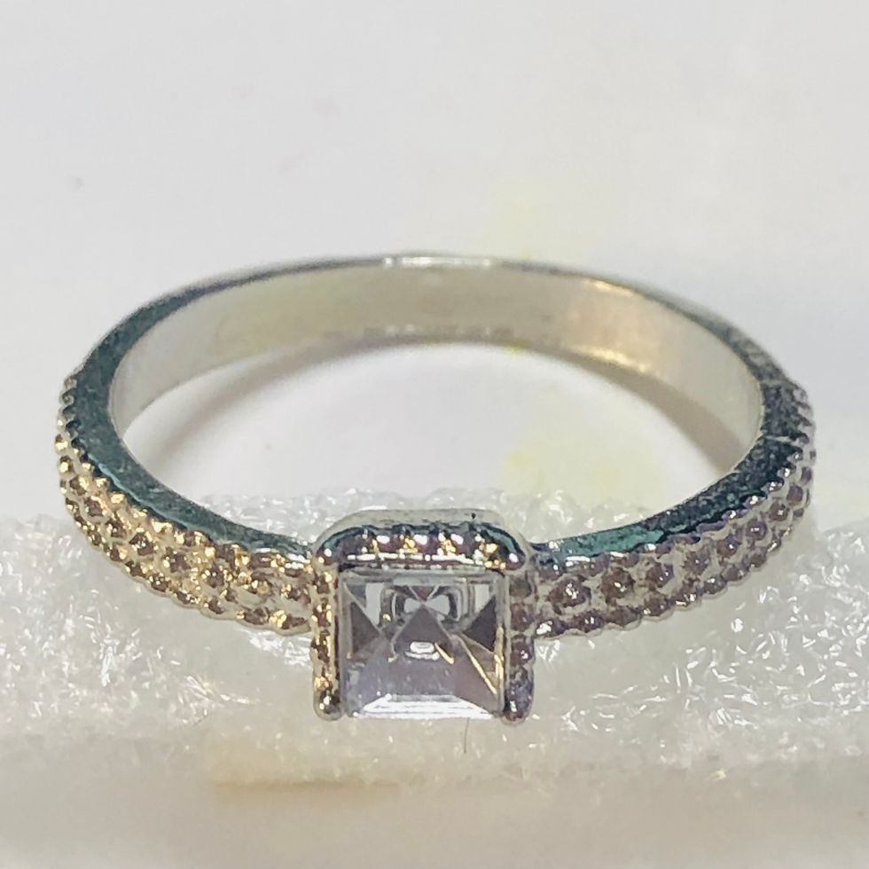 Miniatura: Anello lavorazione "Moderna con zirconi" alta finitura mis.