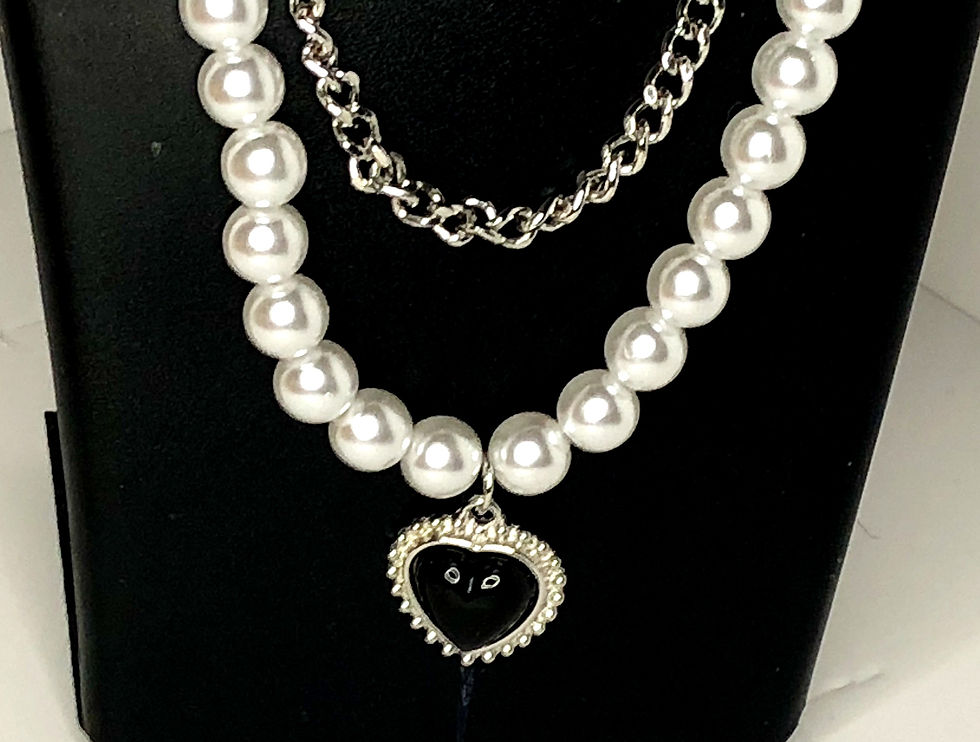 Miniatura: Coppia di Collane di perle coltivate, pendente e collana acciaio speciale
