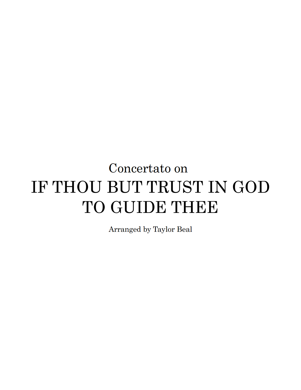 Concertato on LSB 750 "If Thou But Trust in God to Guide Thee"