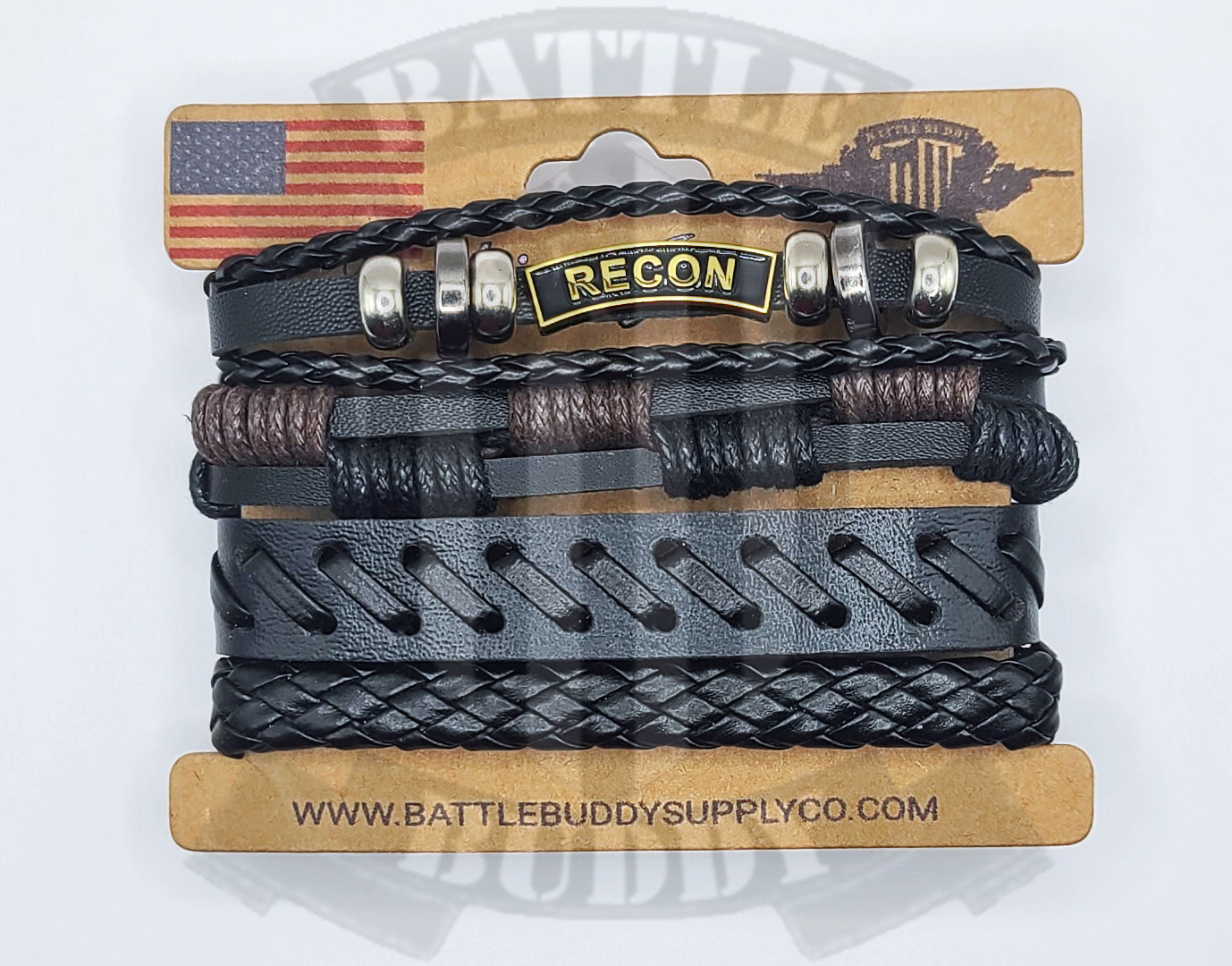 RECON Leather wristband Combo (4 pcs)