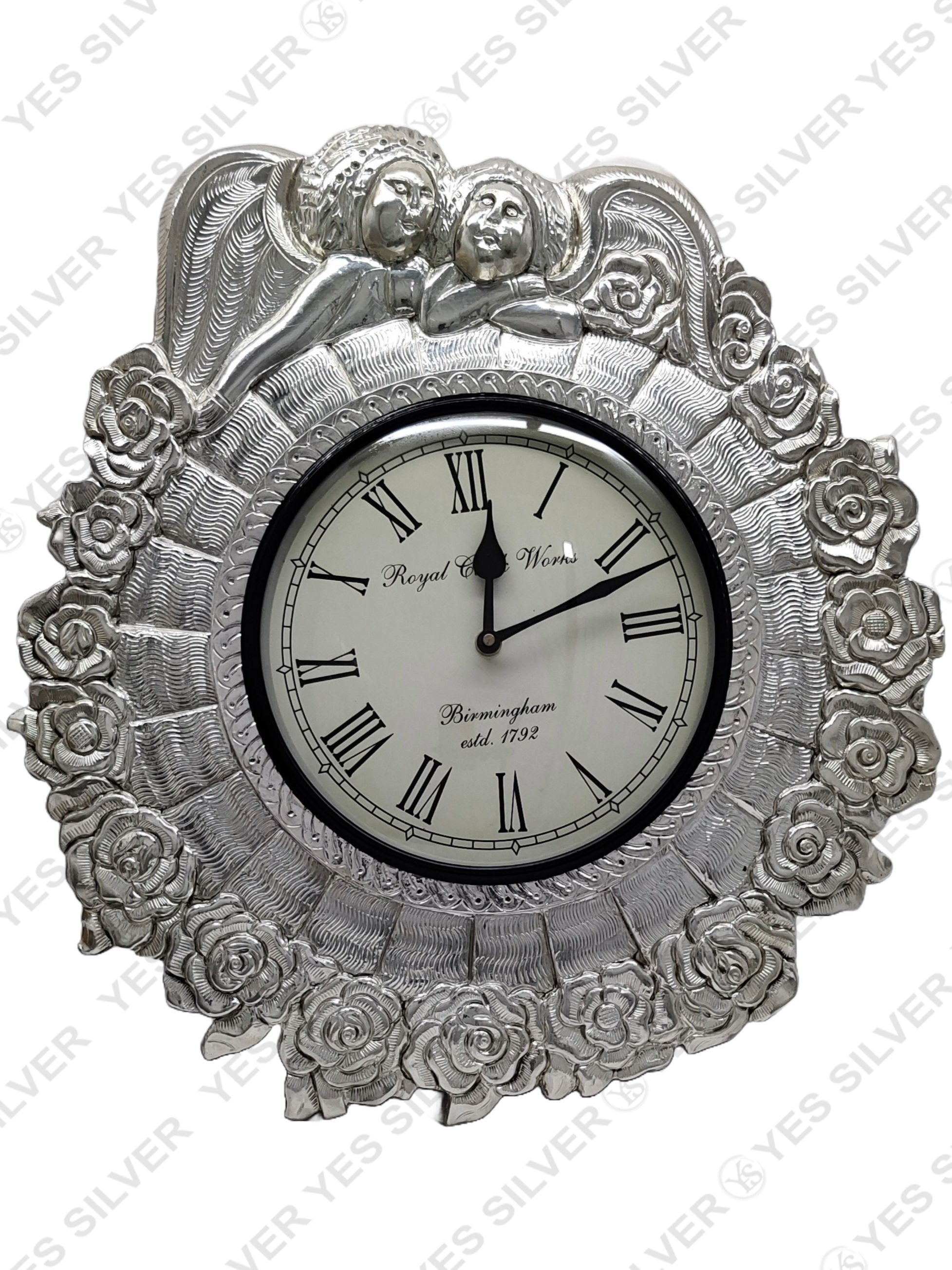 Silver wall clock