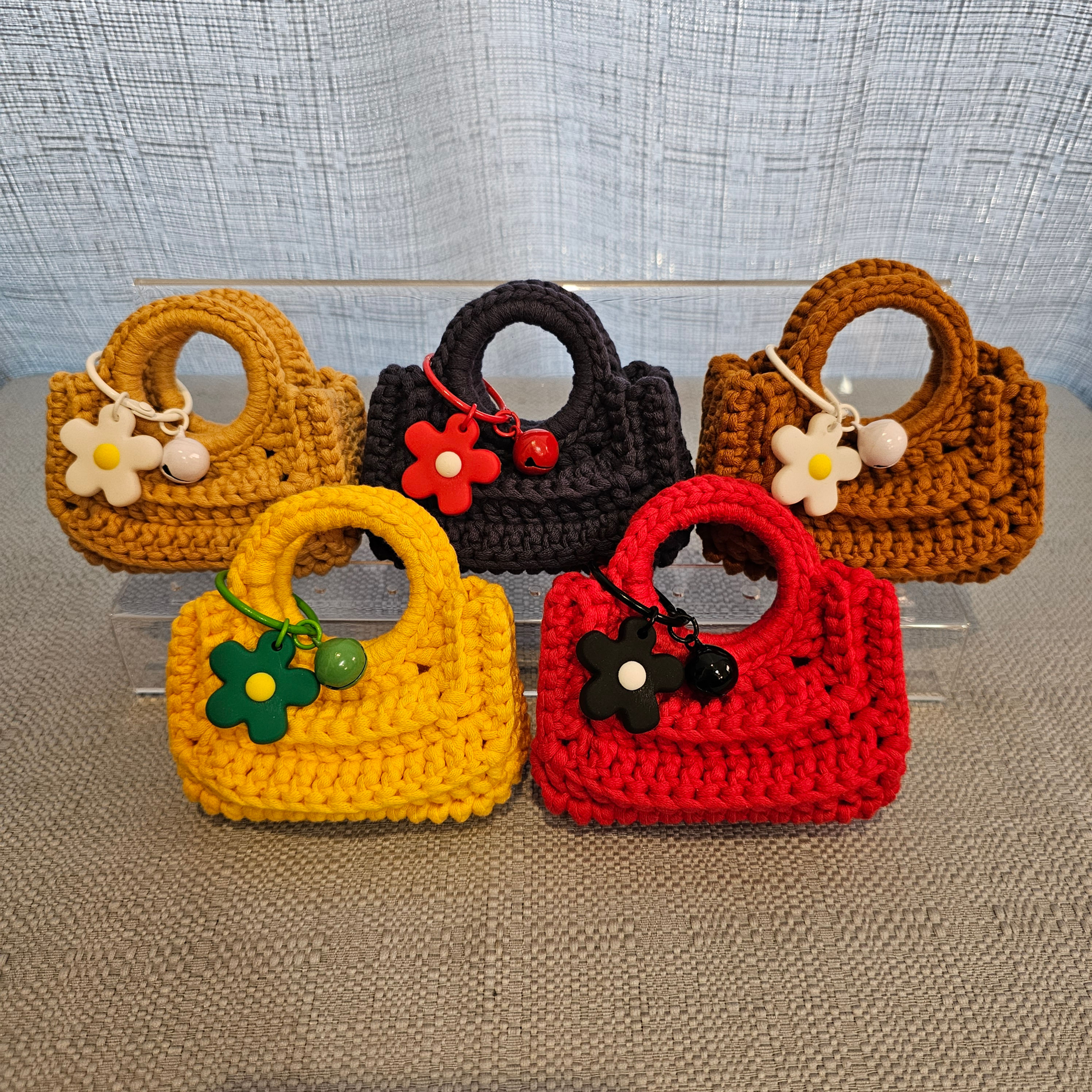 "Teeny-Weeny Work Bag" Crochet Keychain