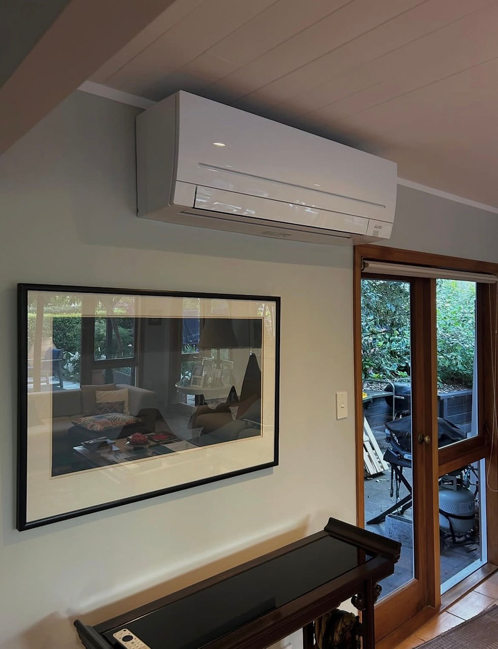 mitsubishi electric hi wall indoor unit installed in home