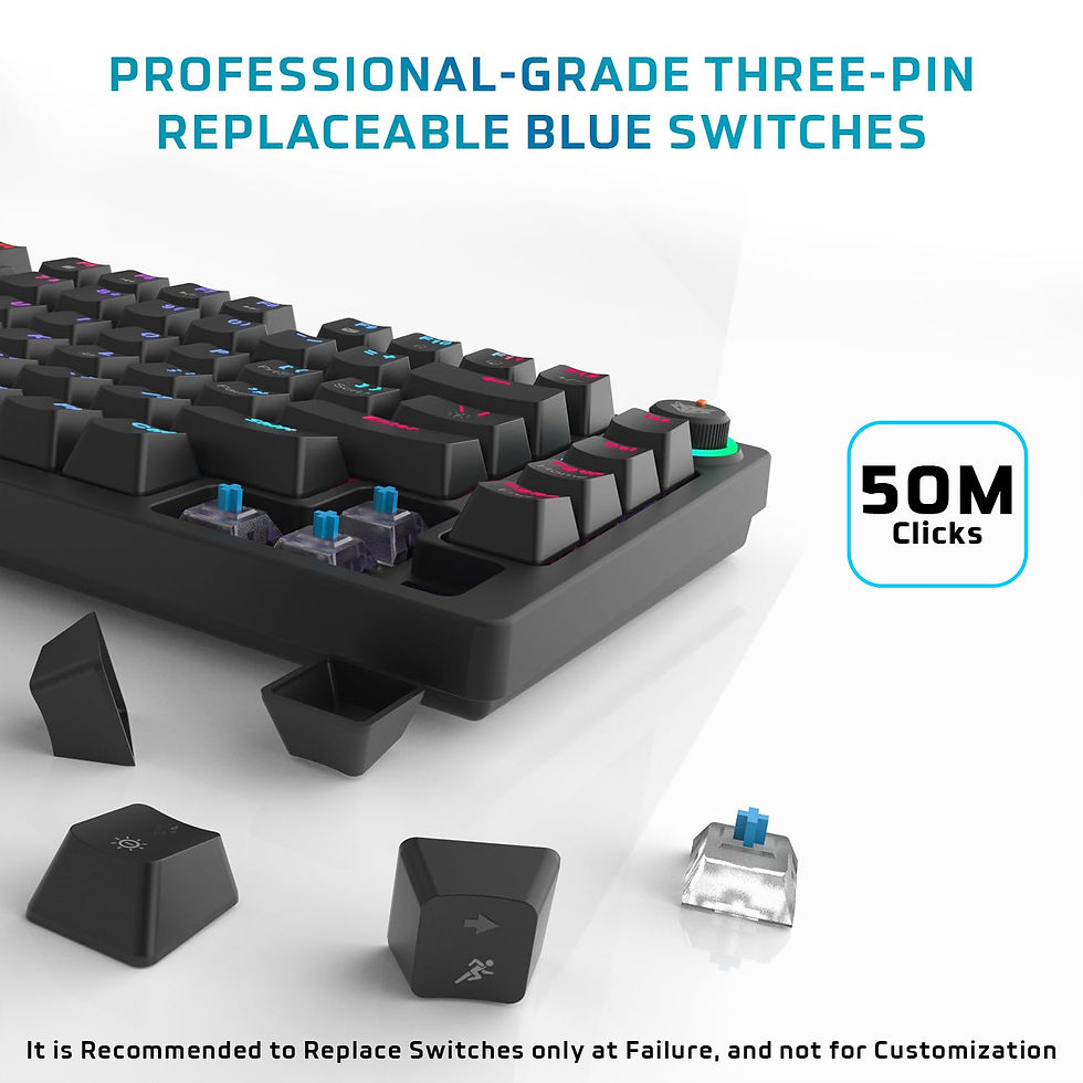 Thumbnail: EvoFox Katana X2 TKL Mechanical Gaming Keyboard | 3‑Pin Replaceable Clicky Blue 