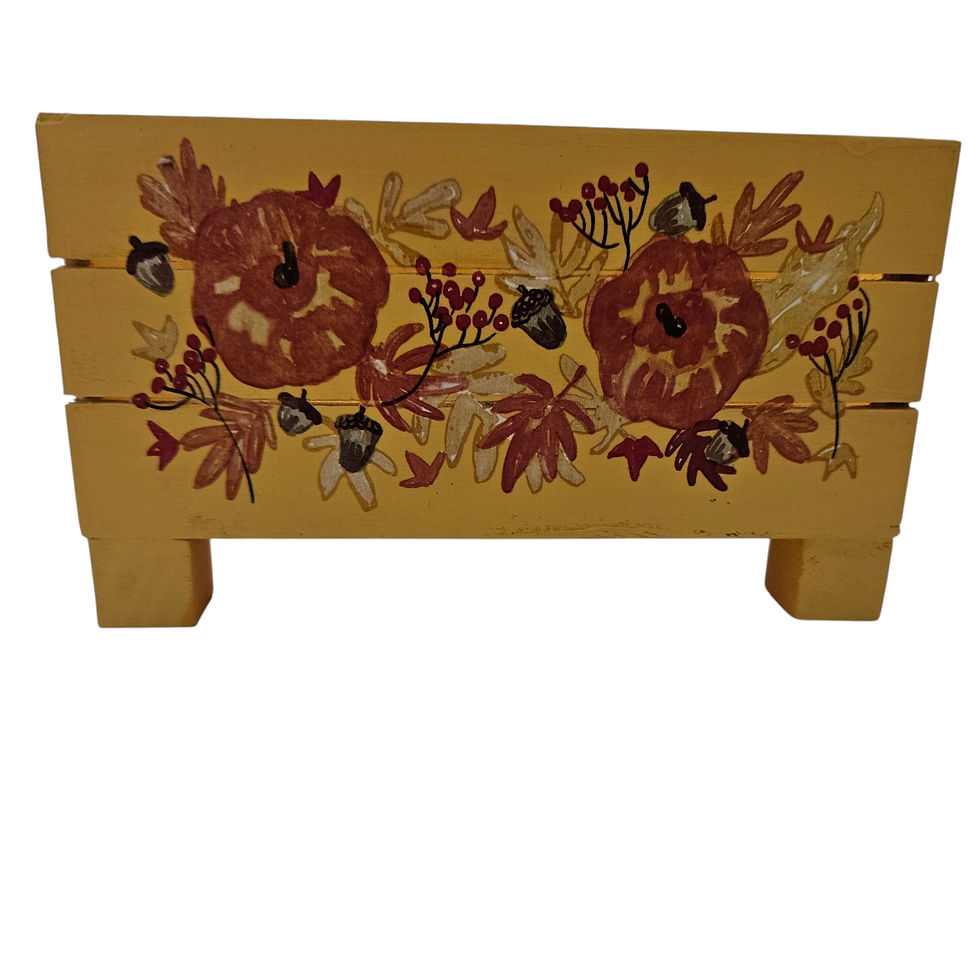 Thumbnail: Hand-Painted Fall Floral Wooden Box