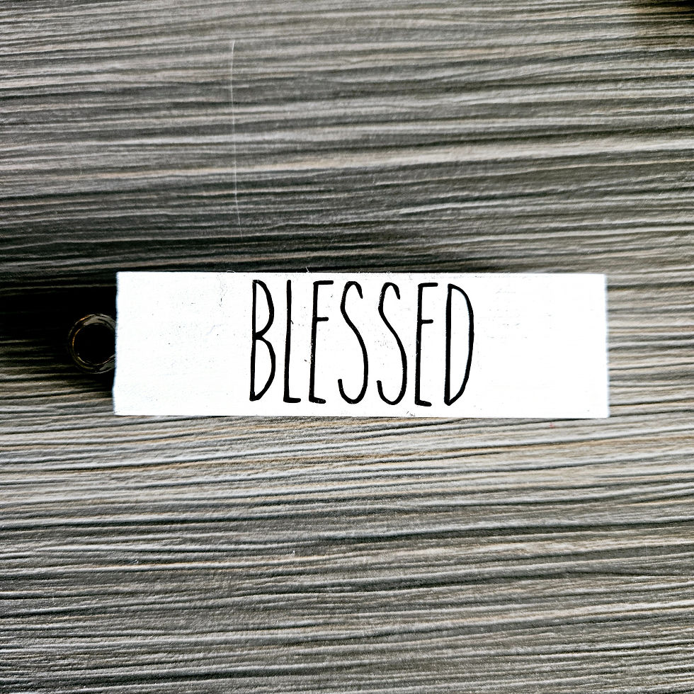 Thumbnail: Rustic White Solid Wood Ornament