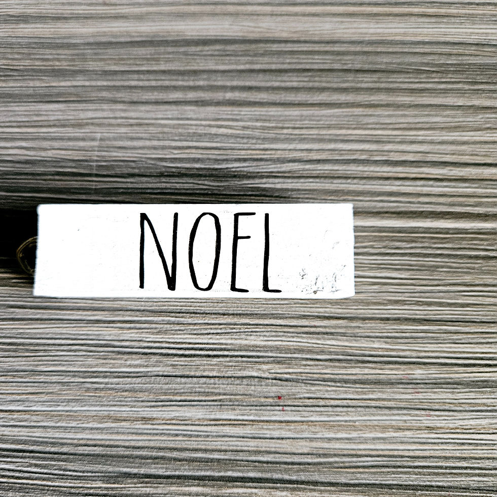 Thumbnail: Rustic White Solid Wood Ornament