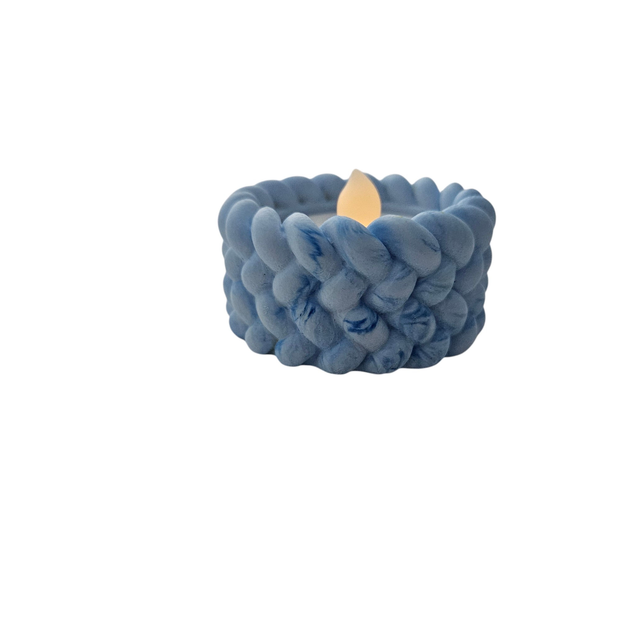 Handmade Braided Eco Resin Tealight Holder – Minimalist Home Decor