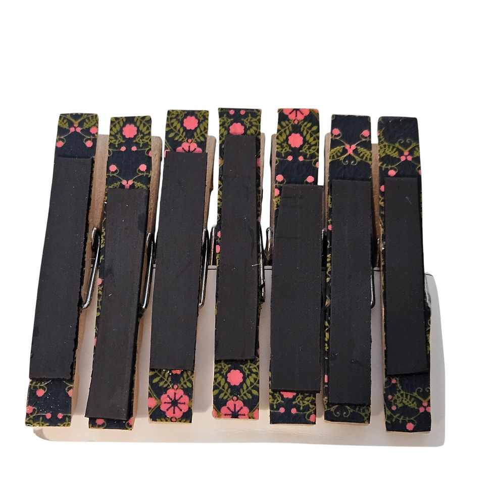 Thumbnail: Upcycled Clothespin Refrigerator Magnets –Wholesale 5 - Sets of 4 - Handmade Mag