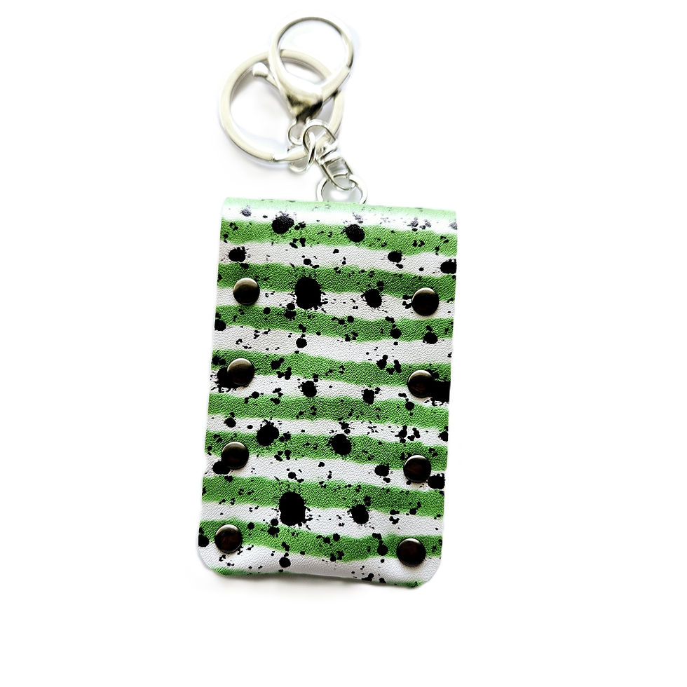 Thumbnail: Faux Leather Lip Balm Keychain - Chapstick Holder