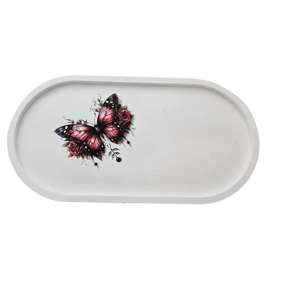 Thumbnail: Floral Rose Candle Tray Set