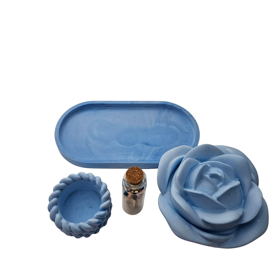 Thumbnail: Floral Rose Candle Tray Set