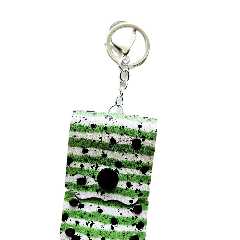 Thumbnail: Faux Leather Lip Balm Keychain - Chapstick Holder