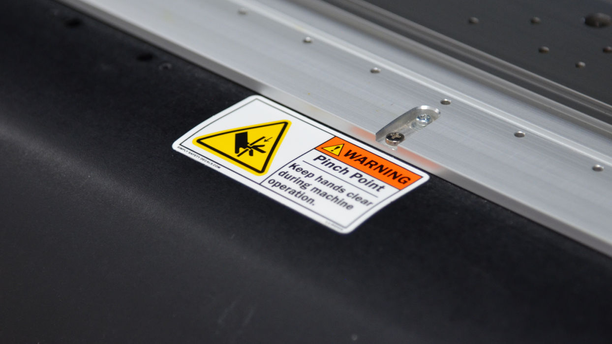 warning label pinch points