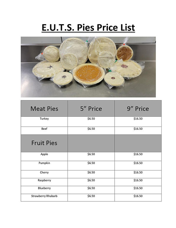Pie Price list