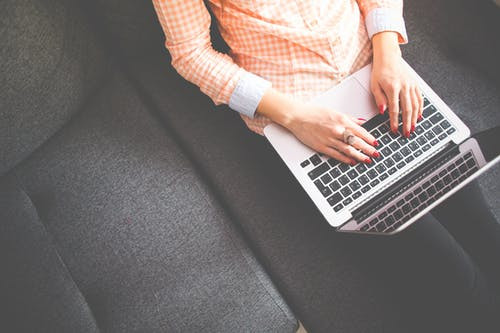 Woman blogging